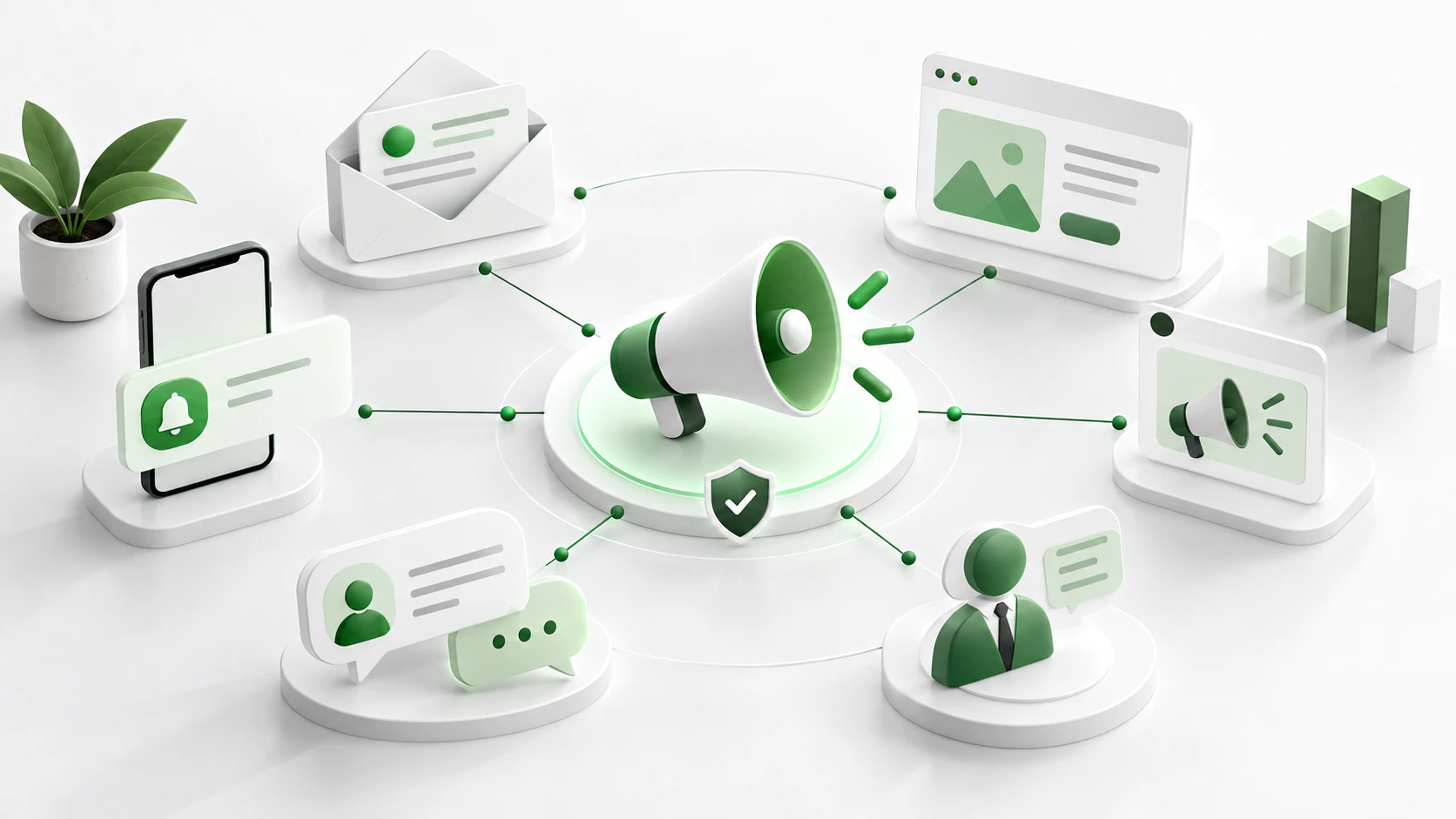 Consistent trading brand communication across website content, email, social media, notifications and customer support channels.