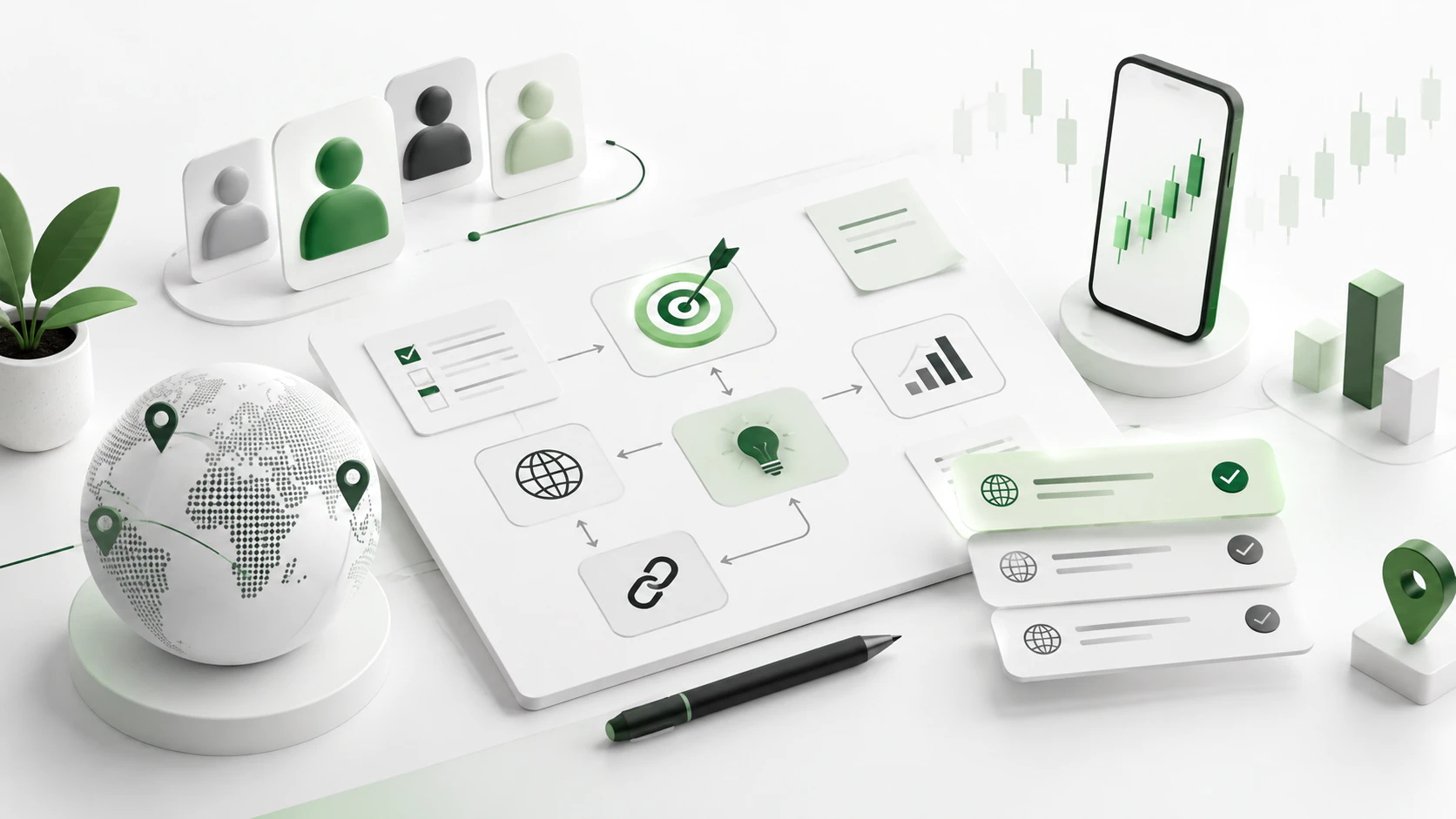 White label trading platform brand strategy showing target audience research, market positioning and brand development planning.